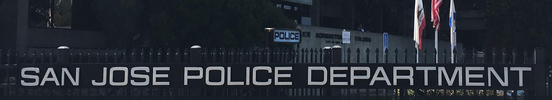 San Jose Police Department gate sign